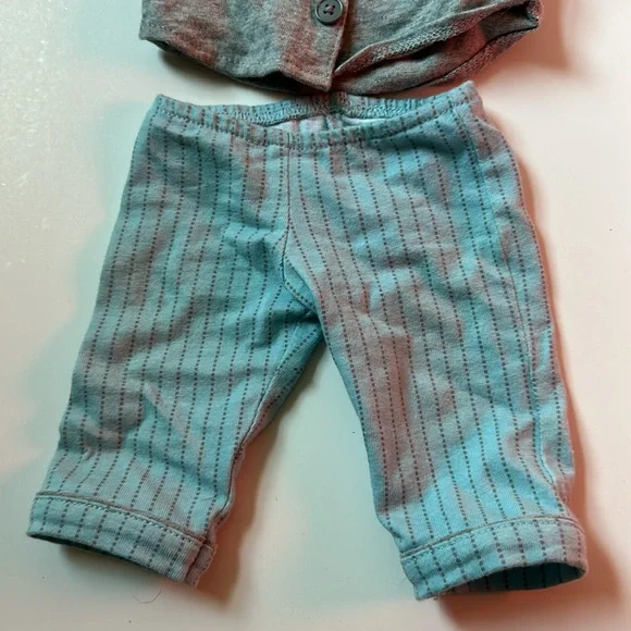 Gray Doll Pajama Set - 2-Piece Sleepwear for Kids' Dolls - Picture 3 of 3
